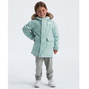 The North Face Kids Arctic Parka Coat 5 Blue Fur Winter Snow Cold Down Filled